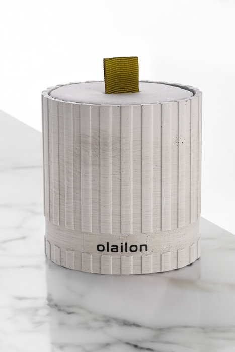 Aberto Design Vela Hormigón Cinta Lazo Gris Ámbar 8cm Ø x 8.5cm